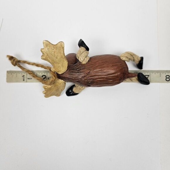 Vintage‎ Bert Anderson Christmas Moose Elk Ornament 2002 Dangling Folk Art Jute - Picture 7 of 14